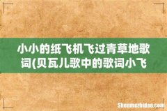 贝瓦儿歌中的歌词小飞机纸飞机是什么歌 小小的纸飞机飞过青草地歌词