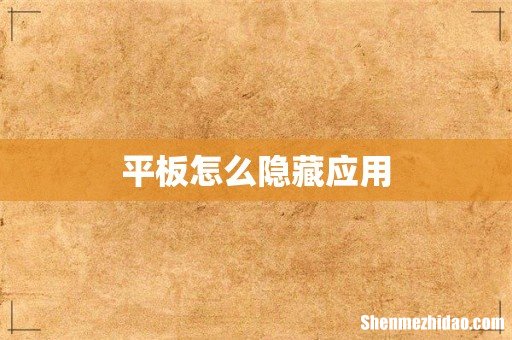 平板怎么隐藏应用