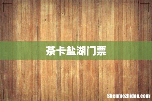 茶卡盐湖门票