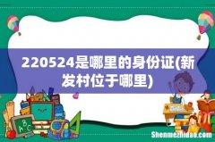 新发村位于哪里 220524是哪里的身份证