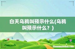 乌鸦叫预示什么？ 白天乌鸦叫预示什么