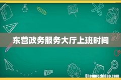 东营政务服务大厅上班时间