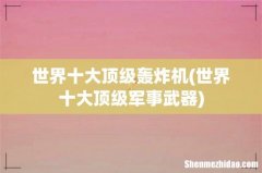 世界十大顶级军事武器 世界十大顶级轰炸机