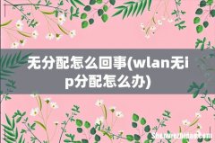 wlan无ip分配怎么办 无分配怎么回事