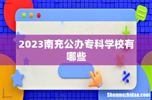 2023南充公办专科学校有哪些