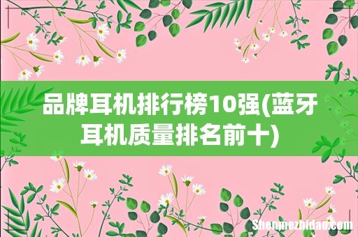 蓝牙耳机质量排名前十 品牌耳机排行榜10强