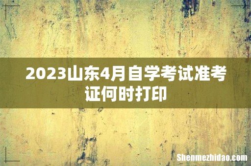 2023山东4月自学考试准考证何时打印