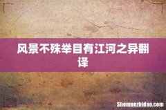 风景不殊举目有江河之异翻译