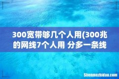 300兆的网线7个人用 分多一条线会不会卡 300宽带够几个人用
