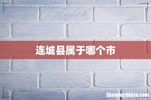 连城县属于哪个市