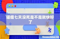猫瘟七天没死是不是就快好了