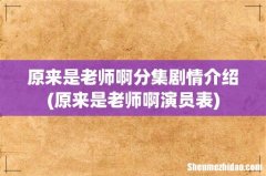 原来是老师啊演员表 原来是老师啊分集剧情介绍