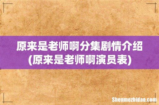 原来是老师啊演员表 原来是老师啊分集剧情介绍