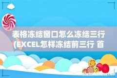 EXCEL怎样冻结前三行+首列？ 表格冻结窗口怎么冻结三行