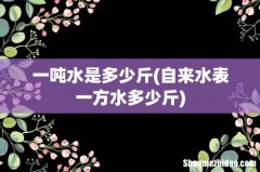 自来水表一方水多少斤 一吨水是多少斤