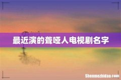 最近演的聋哑人电视剧名字