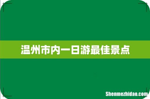 温州市内一日游最佳景点