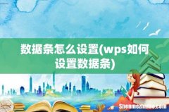 wps如何设置数据条 数据条怎么设置