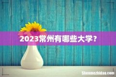 2023常州有哪些大学？