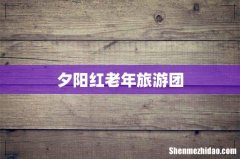 夕阳红老年旅游团