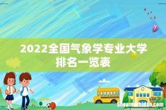 2022全国气象学专业大学排名一览表