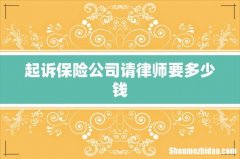 起诉保险公司请律师要多少钱