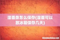 湿面可以放冰箱保存几天 湿面条怎么保存