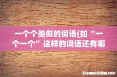 如“一个一个”这样的词语还有哪些？ 一个个类似的词语
