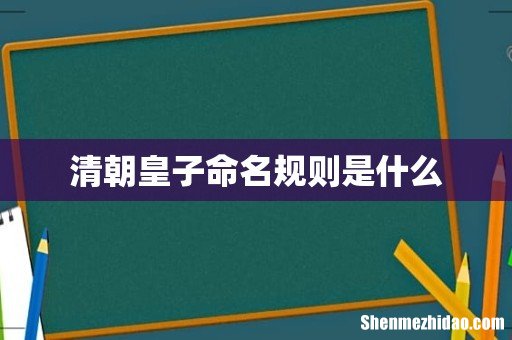 清朝皇子命名规则是什么