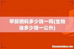 生物油多少钱一公升 甲醇燃料多少钱一吨