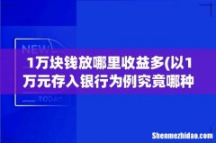 以1万元存入银行为例究竟哪种存款方法利息较多 1万块钱放哪里收益多