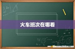 火车班次在哪看