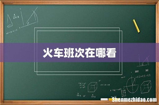 火车班次在哪看