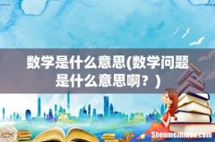 数学问题是什么意思啊？ 数学是什么意思