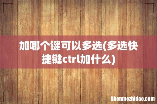 多选快捷键ctrl加什么 加哪个键可以多选