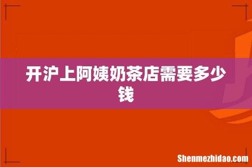 开沪上阿姨奶茶店需要多少钱