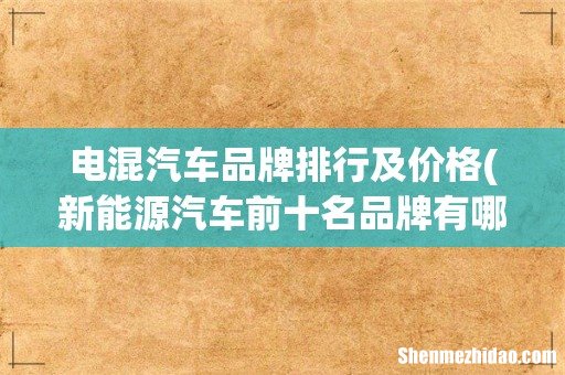 新能源汽车前十名品牌有哪些? 电混汽车品牌排行及价格
