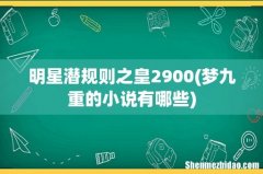 梦九重的小说有哪些 明星潜规则之皇2900