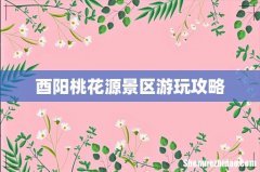 酉阳桃花源景区游玩攻略
