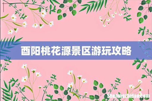 酉阳桃花源景区游玩攻略