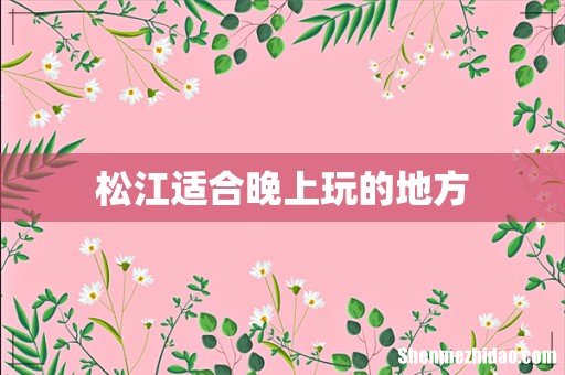 松江适合晚上玩的地方