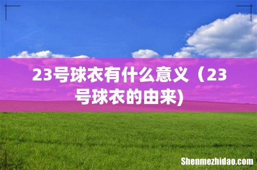 23号球衣有什么意义（23号球衣的由来)