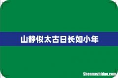 山静似太古日长如小年