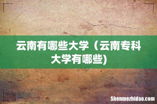 云南有哪些大学（云南专科大学有哪些)