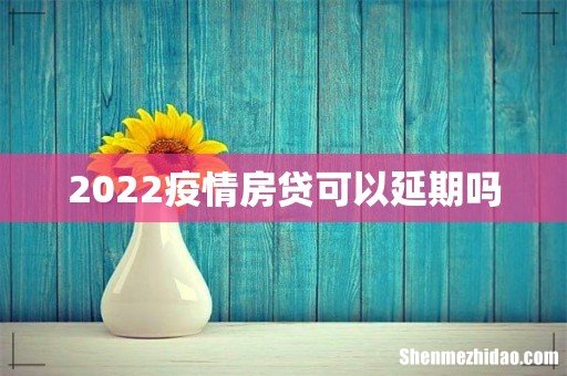 2022疫情房贷可以延期吗