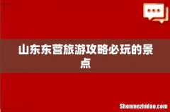 山东东营旅游攻略必玩的景点
