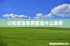 订机票含单房差是什么意思