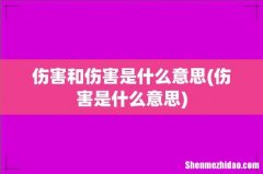 伤害是什么意思 伤害和伤害是什么意思