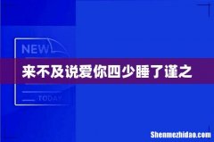 来不及说爱你四少睡了谨之