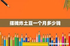 摆摊炸土豆一个月多少钱